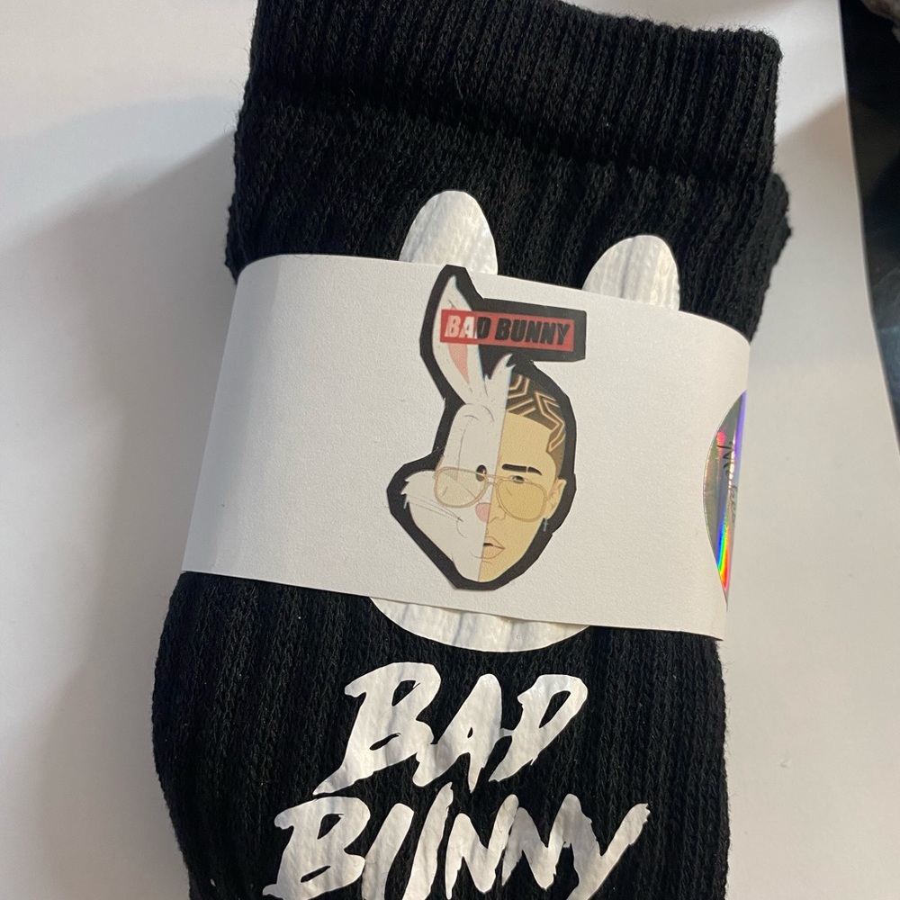 Bad bunny custom socks Men Sz 6-10